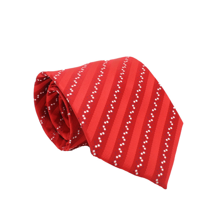 Mens Dads Classic Red Striped Pattern Business Casual Necktie &amp; Hanky Set ZO-1 - FHYINC best men&