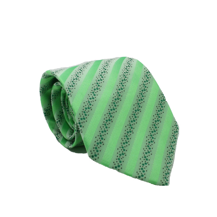 Mens Dads Classic Green Striped Pattern Business Casual Necktie &amp; Hanky Set ZO-2 - FHYINC best men&