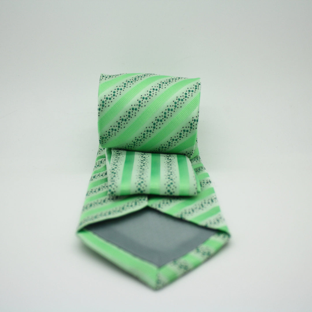 Mens Dads Classic Green Striped Pattern Business Casual Necktie &amp; Hanky Set ZO-2 - FHYINC best men&