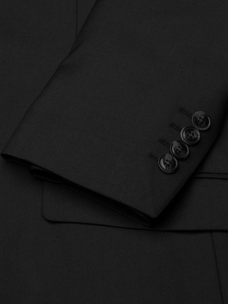 JAX MENS BLACK 2 BUTTON NOTCH LAPEL PICK STITCHING 3 PC SLIM FIT SUIT detail