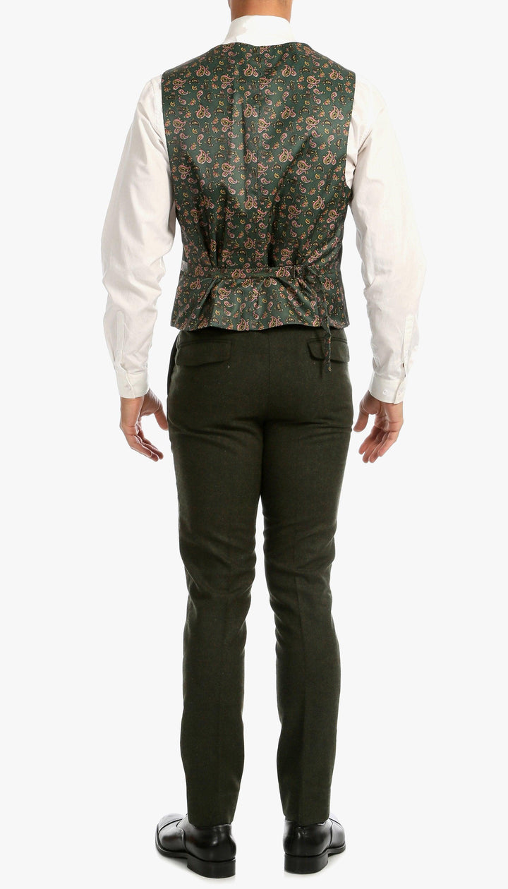 Bradford Hunter Green Slim Fit 3 Piece Tweed Suit - Ferrecci USA 