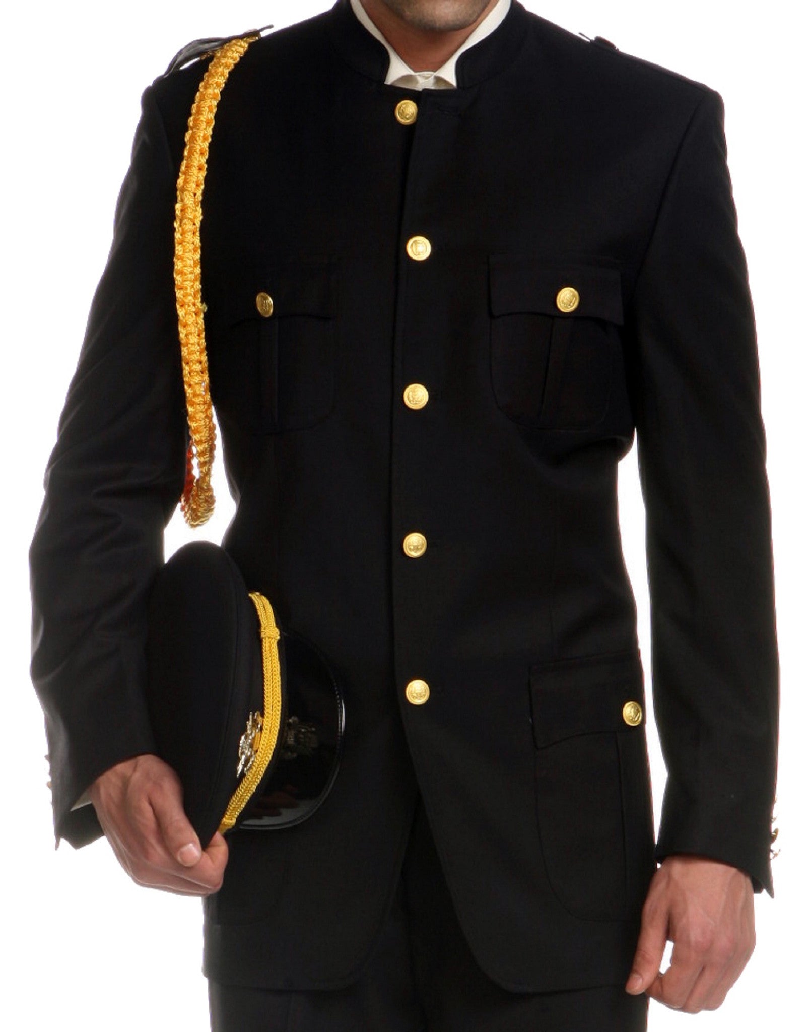 Ferrecci Mens Black Military Cadet Uniform 56L/50W