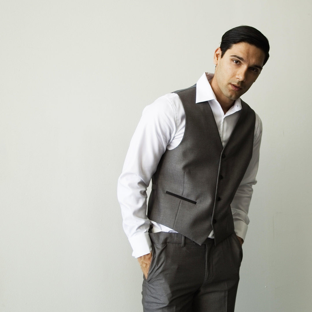 Celio Grey &amp; Black Slim Fit 3 Piece Tuxedo - Ferrecci USA 