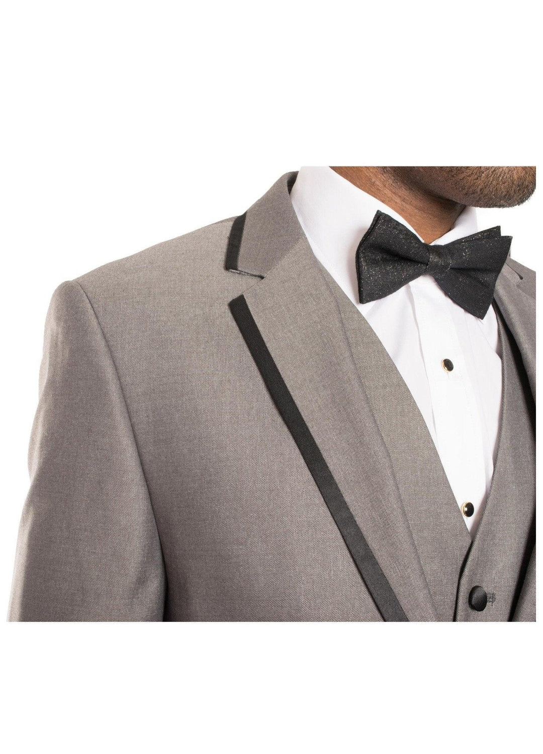 Celio Grey &amp; Black Slim Fit 3 Piece Tuxedo - Ferrecci USA 