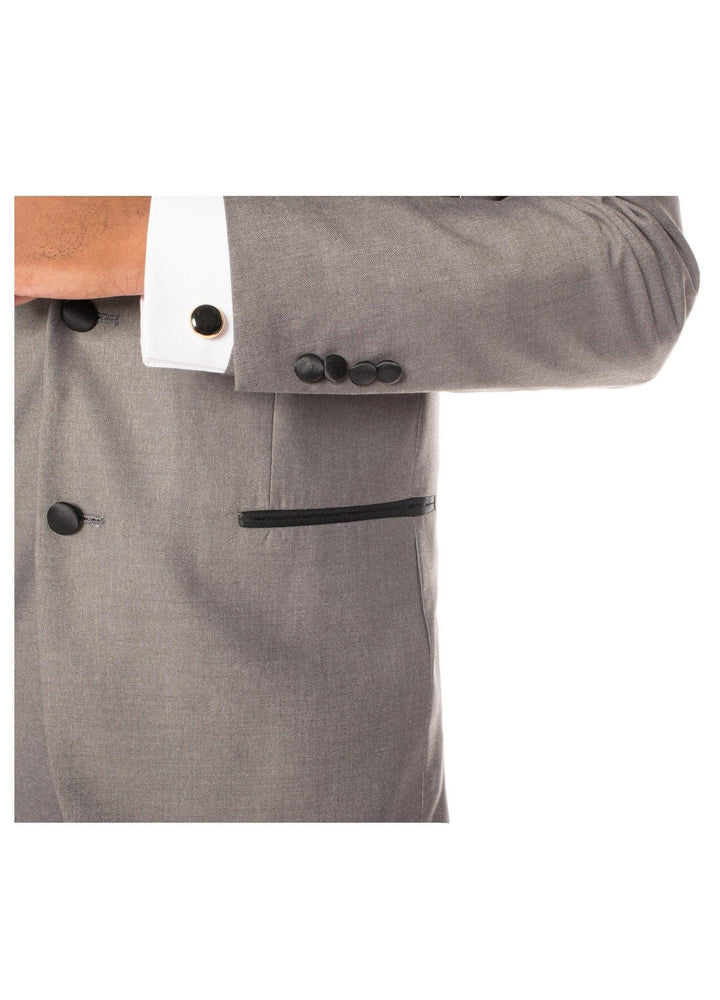 Celio Grey &amp; Black Slim Fit 3 Piece Tuxedo - Ferrecci USA 