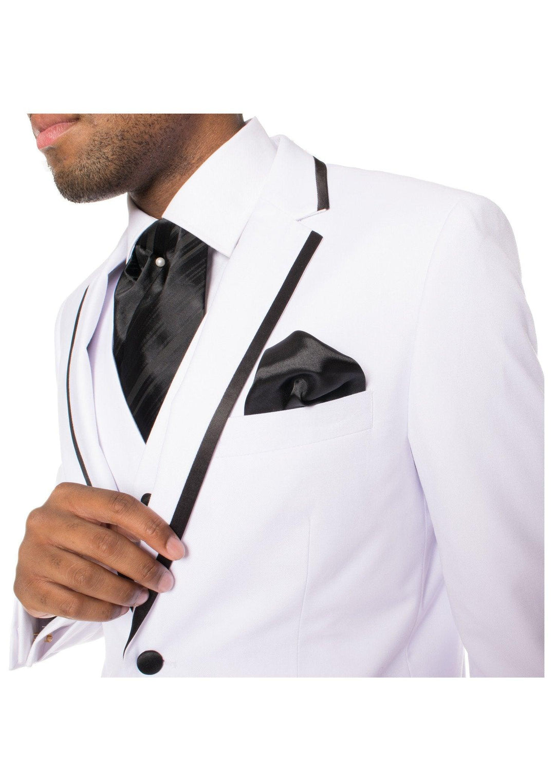 Celio White &amp; Black 3 piece Slim Fit Tuxedo - Ferrecci USA 