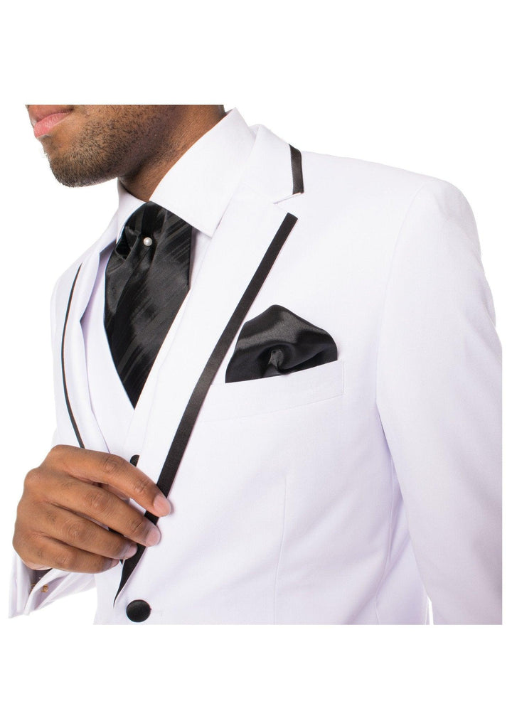 Celio White &amp; Black 3 piece Slim Fit Tuxedo - Ferrecci USA 