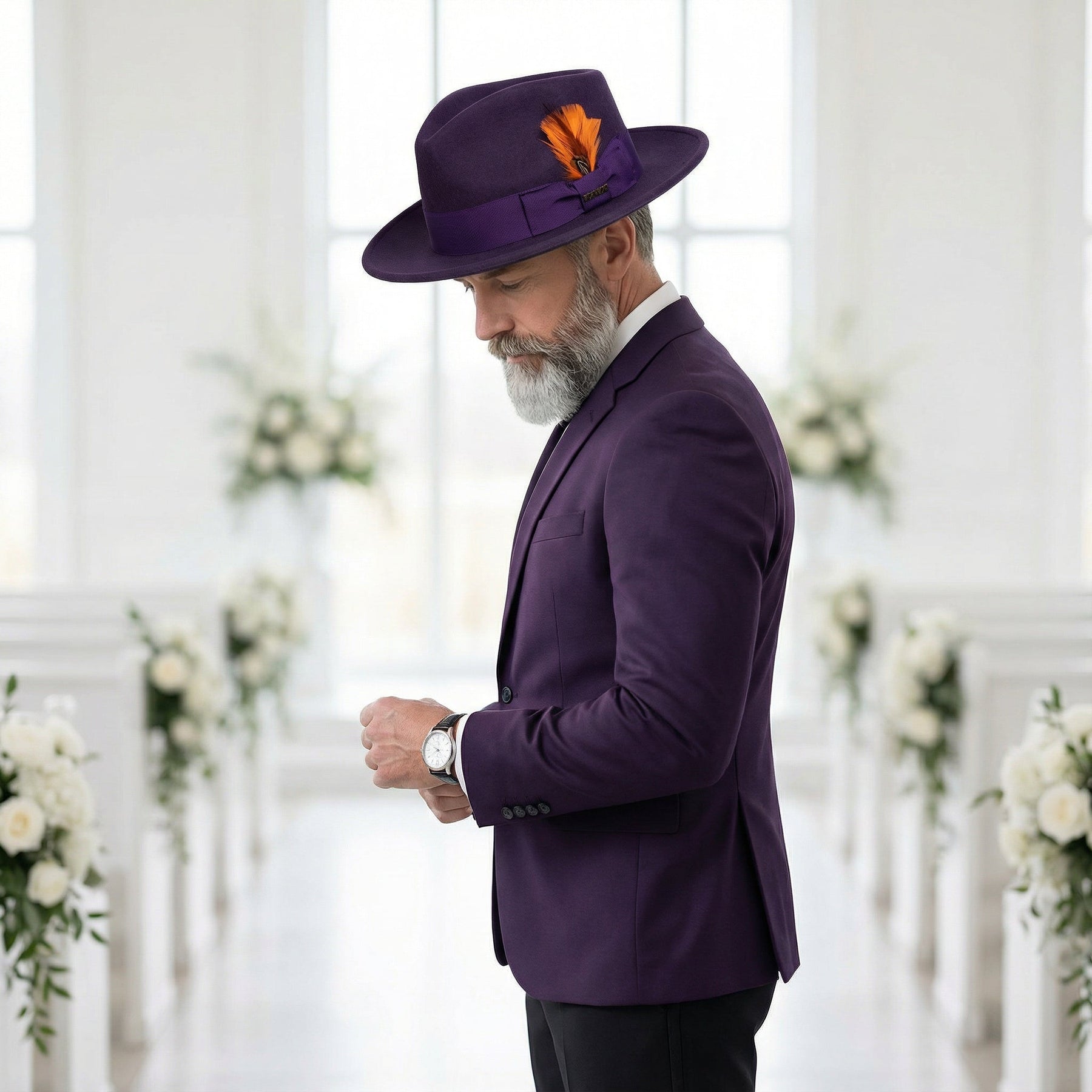 mens purple dress hats AbbyFashions Distinguished Style for Men