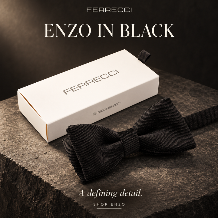 Enzo in Black – Ferrecci velvet bow tie