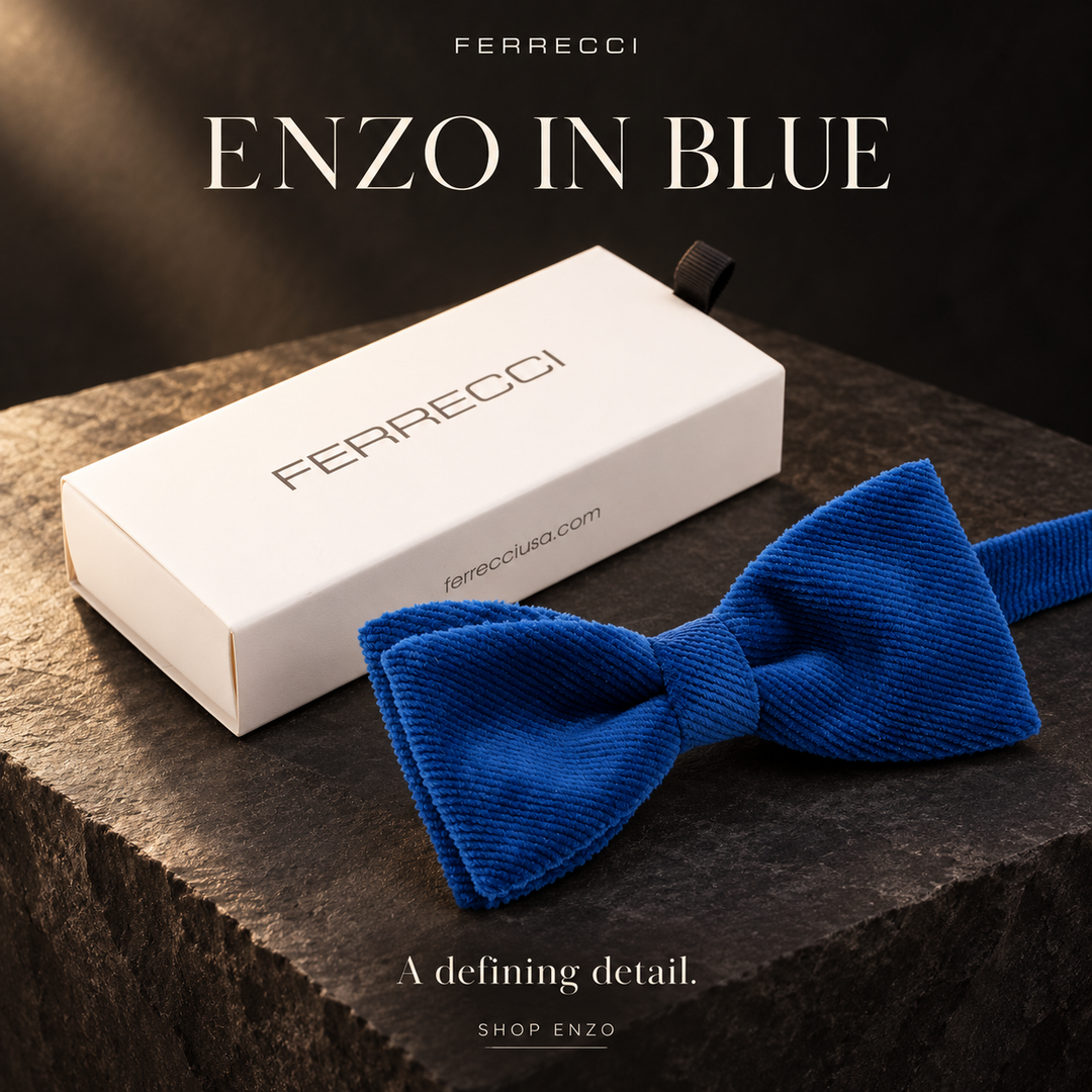 Enzo in Royal Blue – Ferrecci velvet bow tie