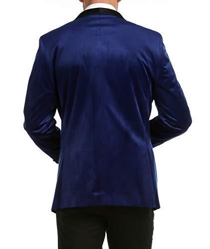 Enzo Indigo Velvet Slim Fit Shawl Lapel Tuxedo Men&