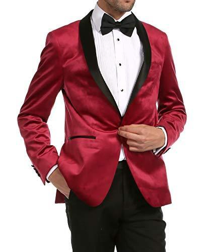 Enzo Maroon Velvet Slim Fit Shawl Lapel Tuxedo Men&