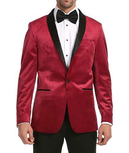 Enzo Maroon Velvet Slim Fit Shawl Lapel Tuxedo Men&