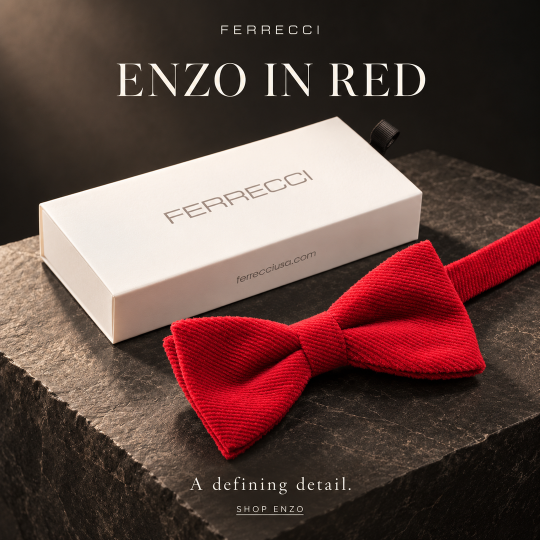 Enzo in Red – Ferrecci velvet bow tie
