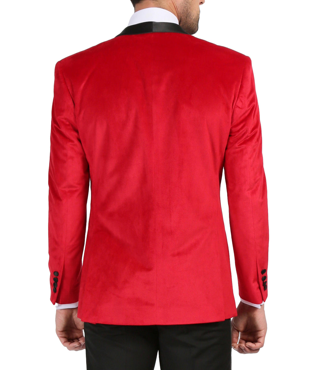 Enzo Red Slim Fit Velvet Shawl Tuxedo Blazer - Ferrecci USA 