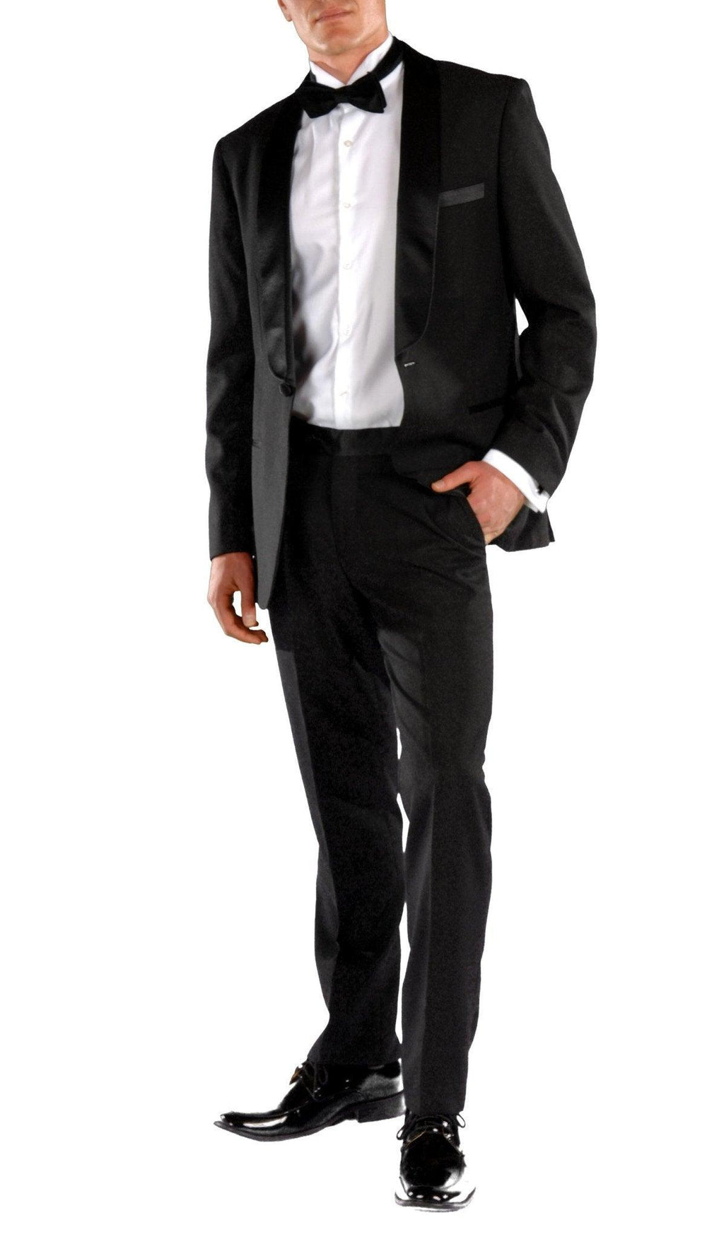 Falls Black Slim Fit 2 Piece Tuxedo - Ferrecci USA 