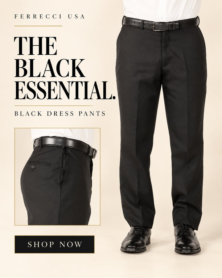 Ferrecci Ben black wool blend dress pants — lifestyle ad