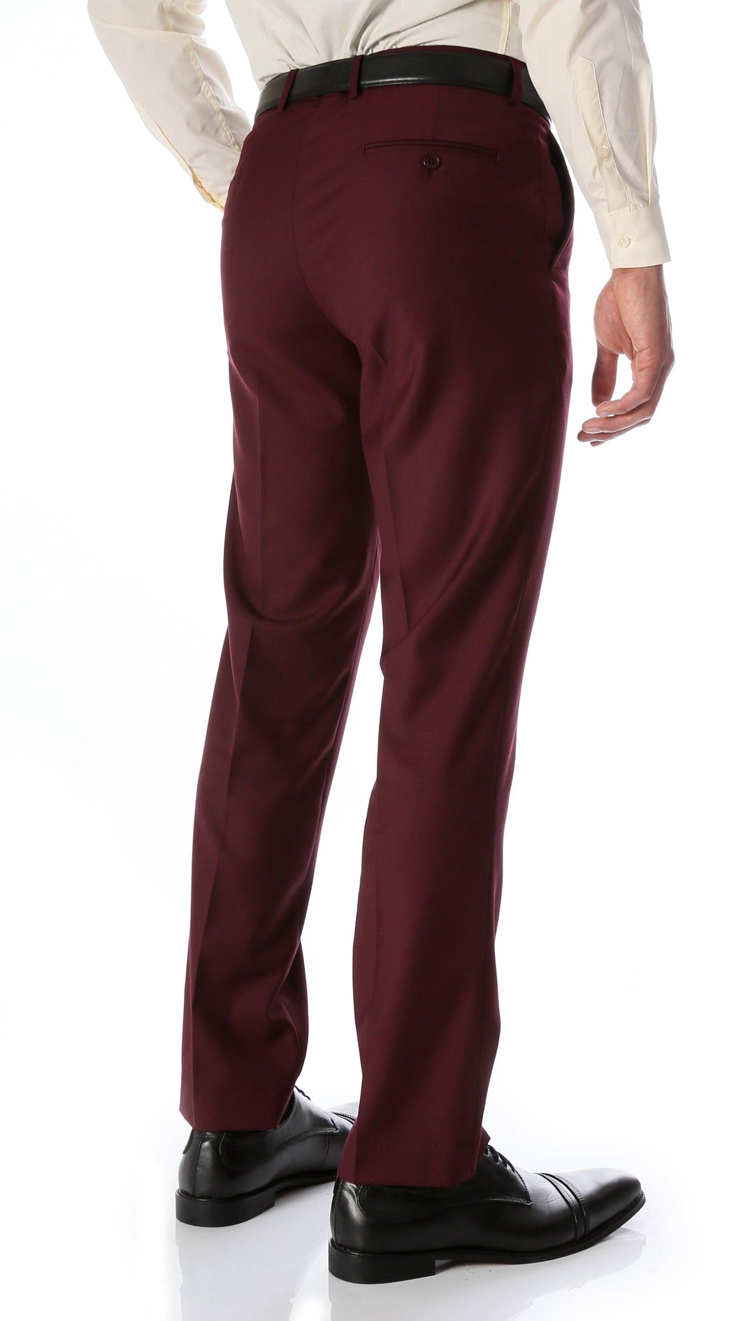 Ferrecci Men's Halo Burgundy Slim Fit Flat-Front Dress Pants 29x30