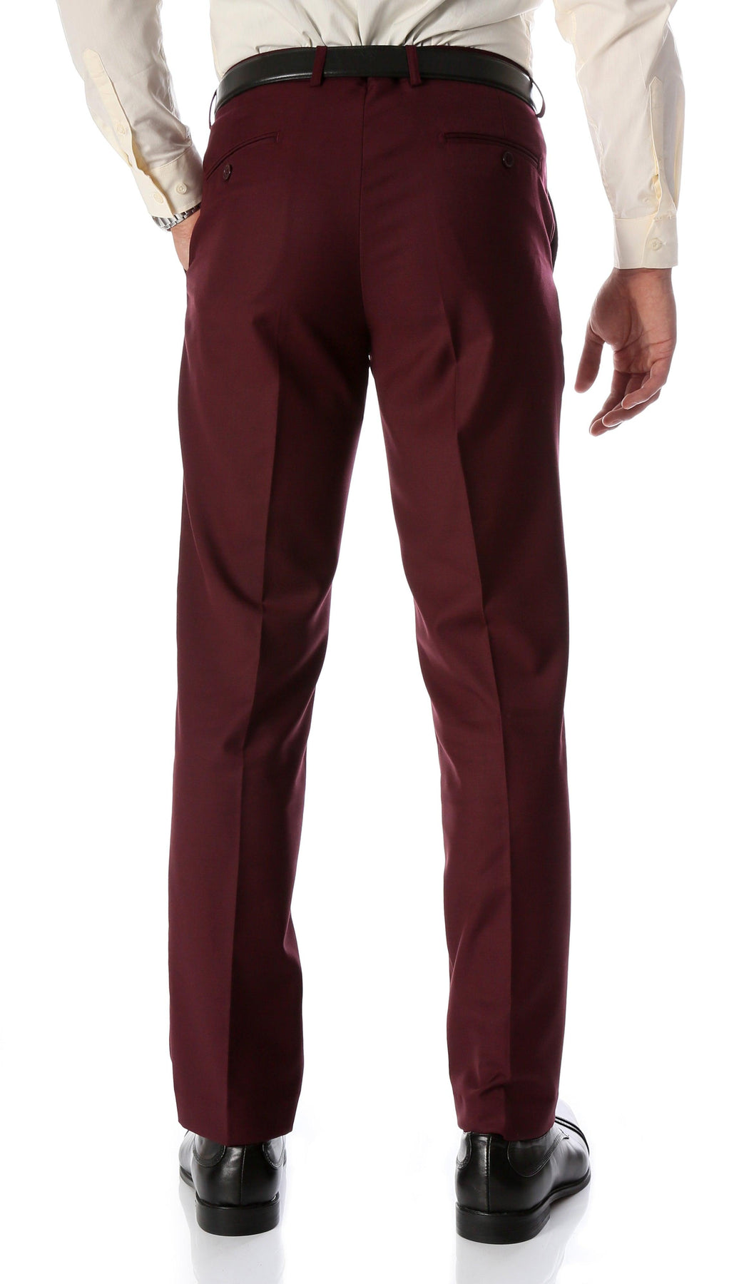 mens burgundy dress pants Men's Regular Fit Wool Feel Flat Front in SignatureMenswear The Mens Cabernet Linen Hemsworth Burgundy Pants