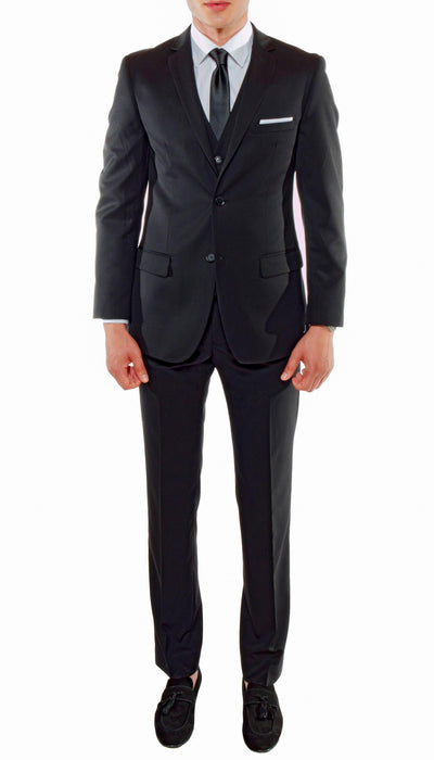 Ferrecci Mens Savannah Black Slim Fit 3 Piece Suit - Ferrecci USA 
