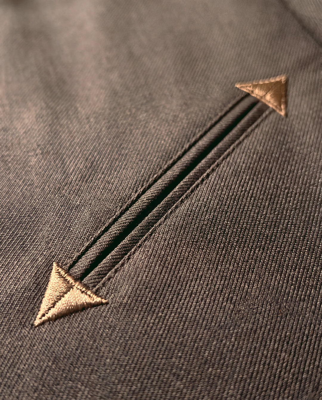 Pocket detail, brown western suit