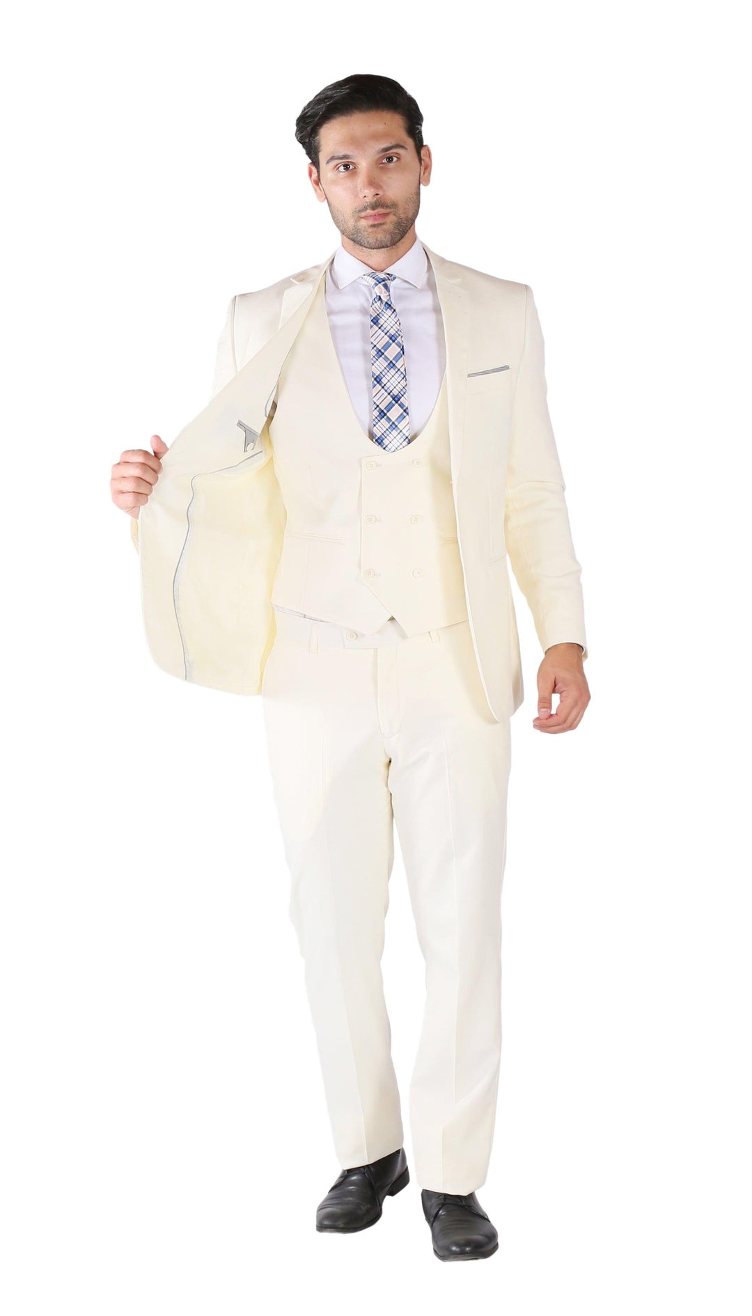 Hart 3pc Slim Fit Winter White Suit Hart 3pc Slim Fit Winter White Suit