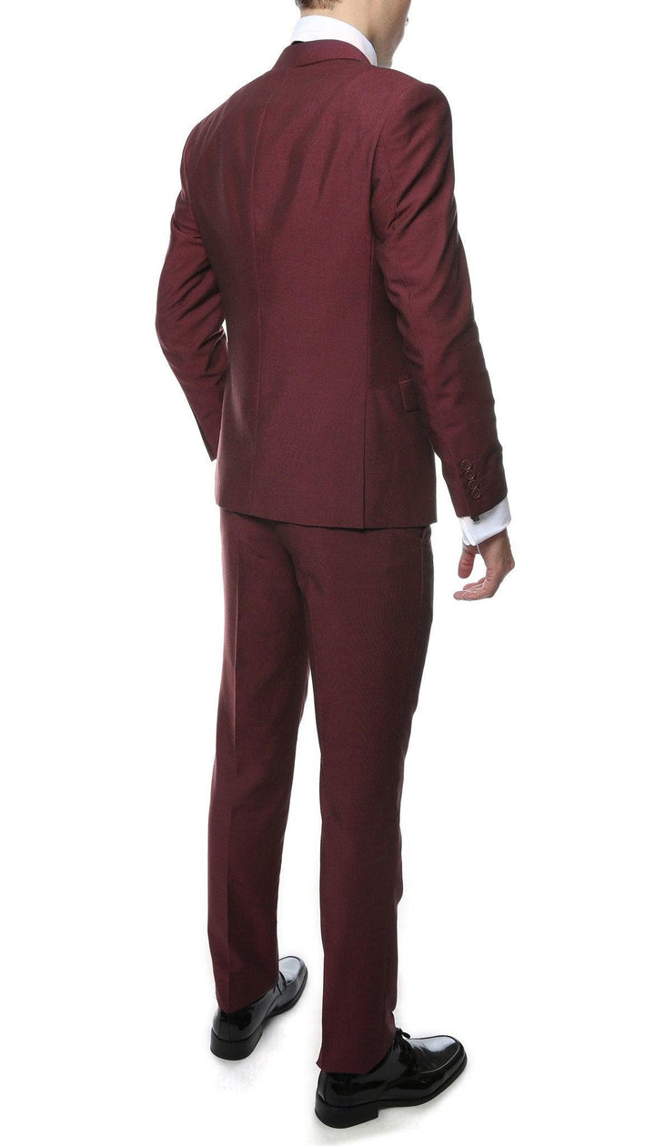 Hudson Burgundy Slim Fit 2 Piece Suit - Ferrecci USA 