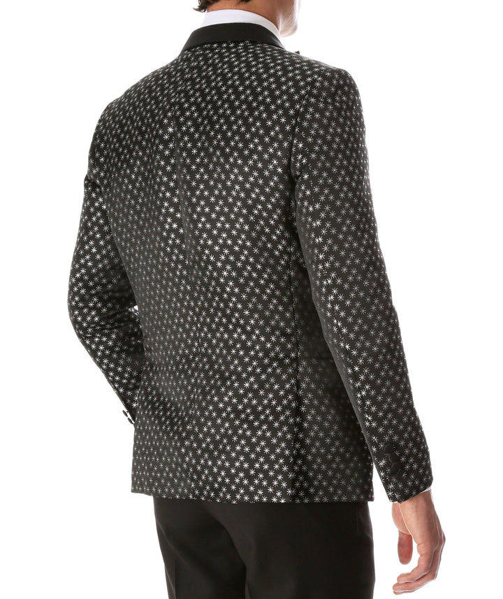 Mens Pronto Silver Star Modern Fit Tuxedo Blazer - Ferrecci USA 