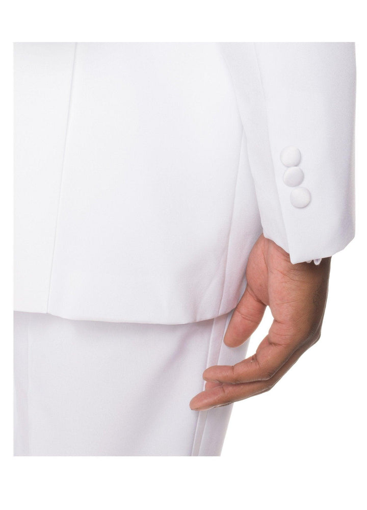 Paul Lorenzo Mens White Regular Fit 2 Piece Tuxedo - Ferrecci USA 