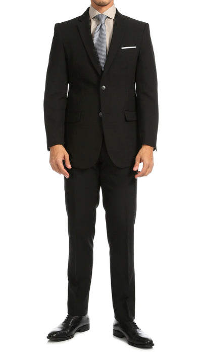 PL1969 Mens Black Slim Fit 2pc Suit - Ferrecci USA 