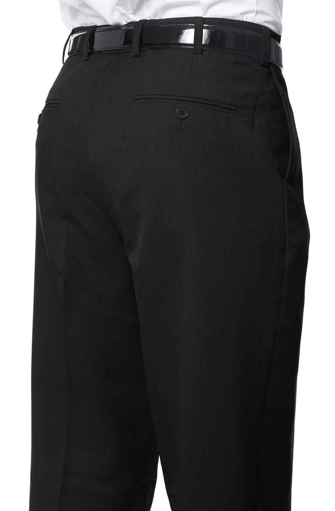 Premium Black Regular Fit Suspender Ready Formal &amp; Business Pants - Ferrecci USA 