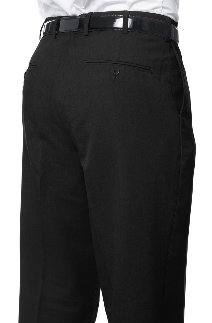 Premium Black Regular Fit Suspender Ready Formal &amp; Business Pants - Ferrecci USA 