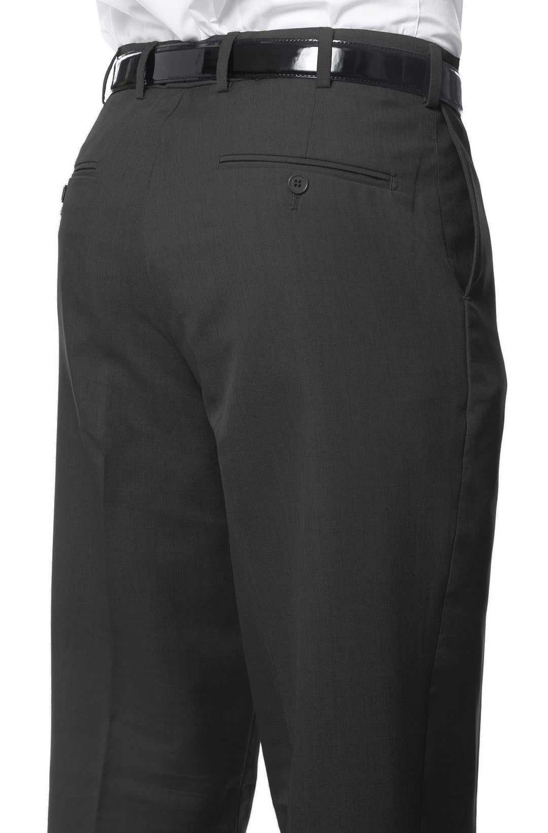 Premium Charcoal Regular Fit Suspender Ready Formal &amp; Business Pants - Ferrecci USA 