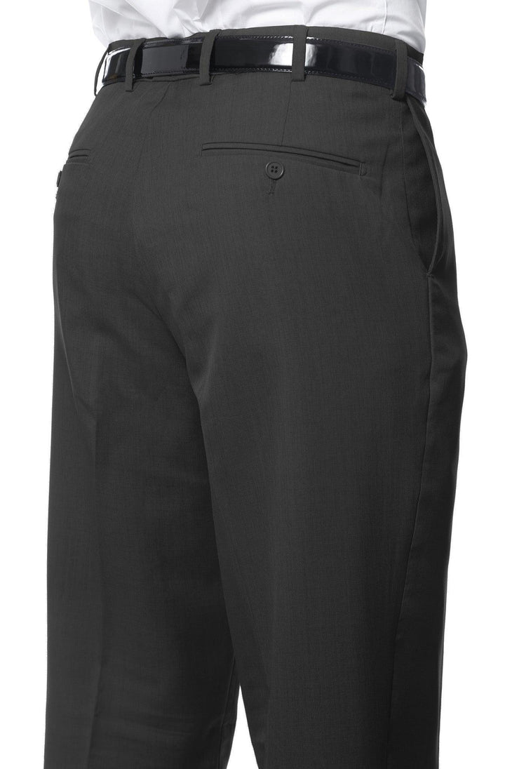 Premium Charcoal Regular Fit Suspender Ready Formal &amp; Business Pants - Ferrecci USA 