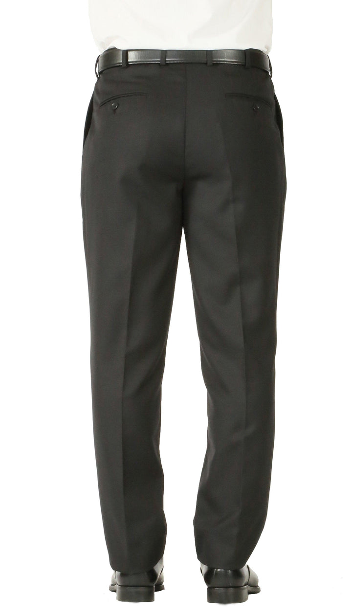 Rod Premium Black 2 Piece Wool Suit Stain Resistant Traveler Suit with 2 Pairs of Pants - Ferrecci USA 