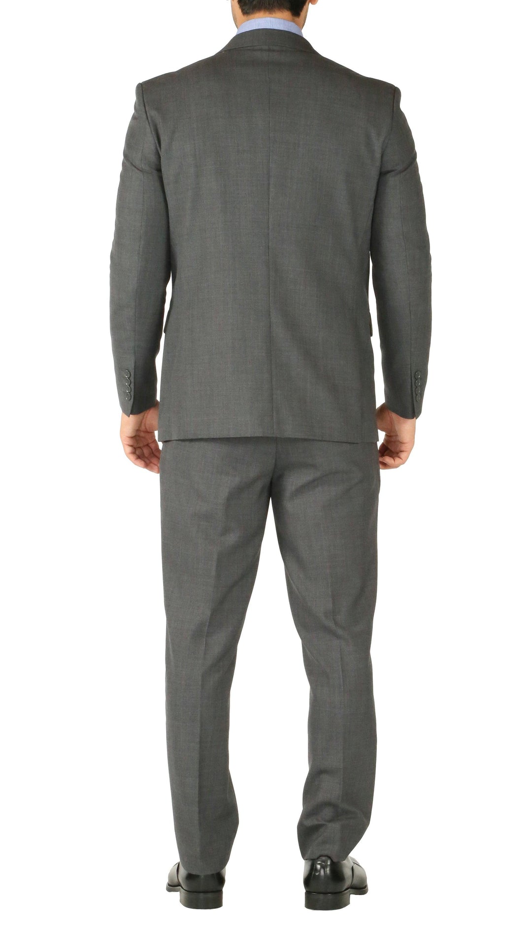 Rod Premium Grey Wool 2pc Stain Resistant Traveler Suit - w 2 Pairs of Pants - Ferrecci USA 