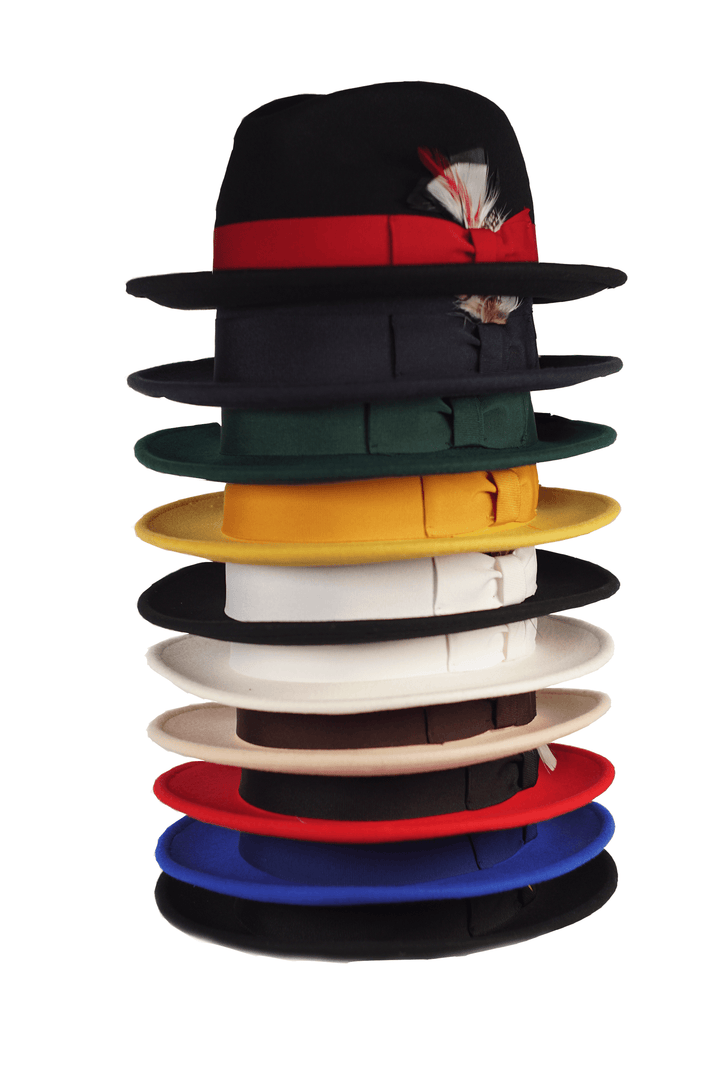 Trilby Soft 100% Australian Wool Felt Body With Removable Feather Fully Crushable Navy Blue Hat Great For Travel. - Ferrecci USA 