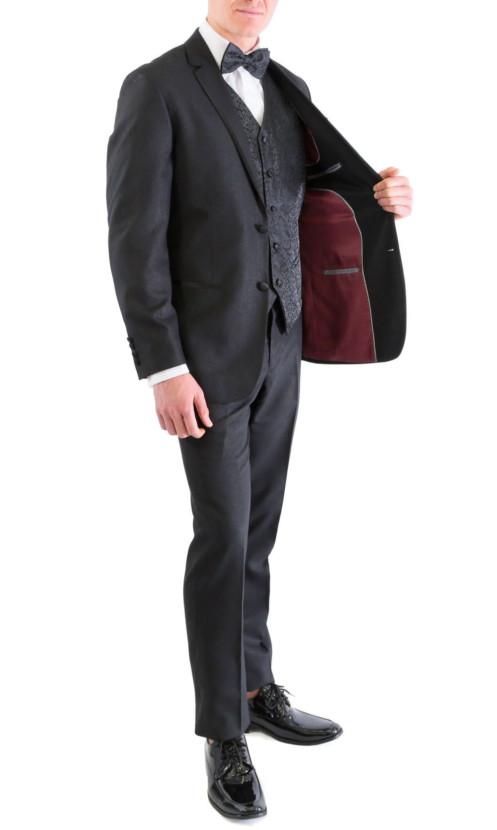 TX100 Men's Premium Black Slim Fit 2 pc Tuxedo - FHYINC best men's suits, tuxedos, formal men's wear wholesale