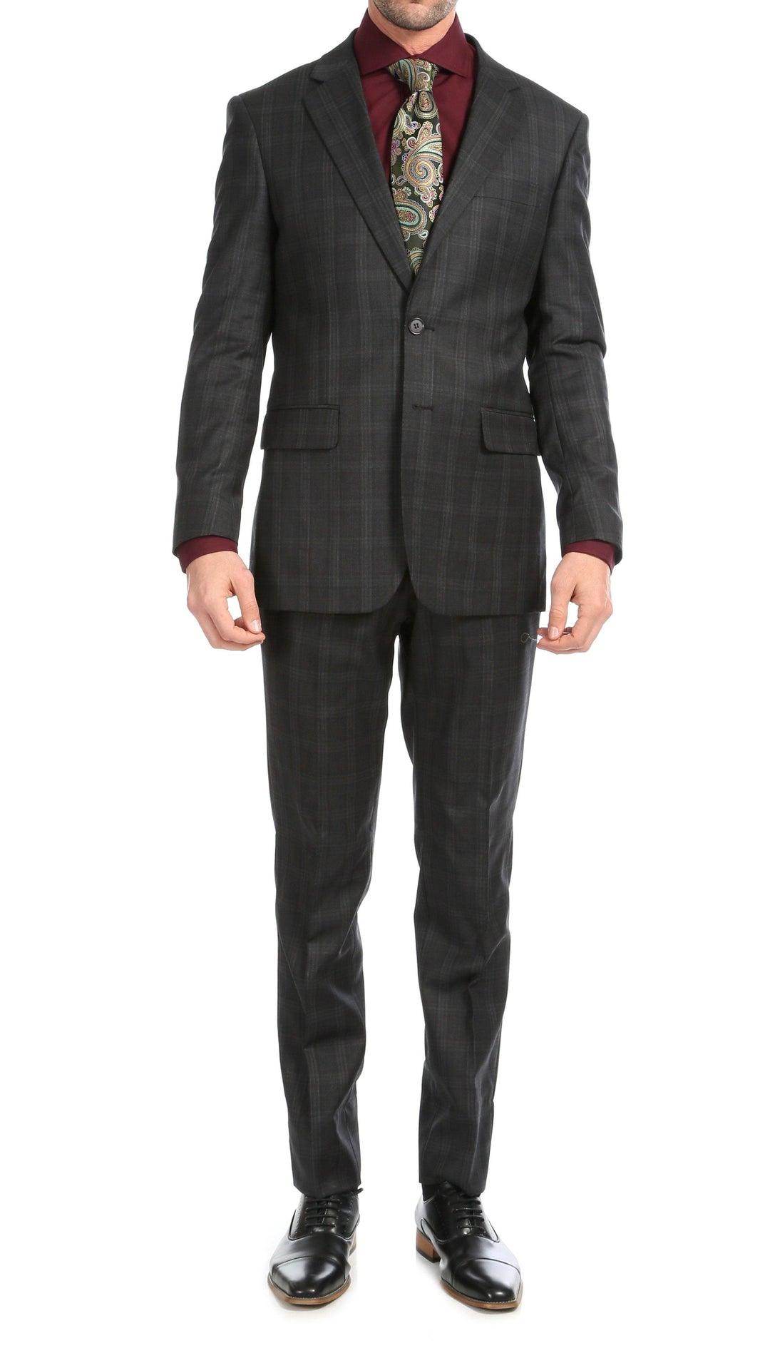 Yves Black Plaid Check Men&