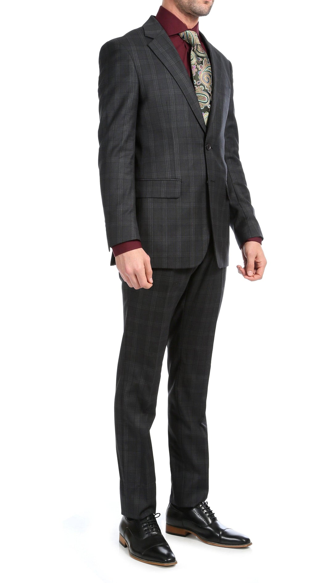 Yves Black Plaid Check Men&