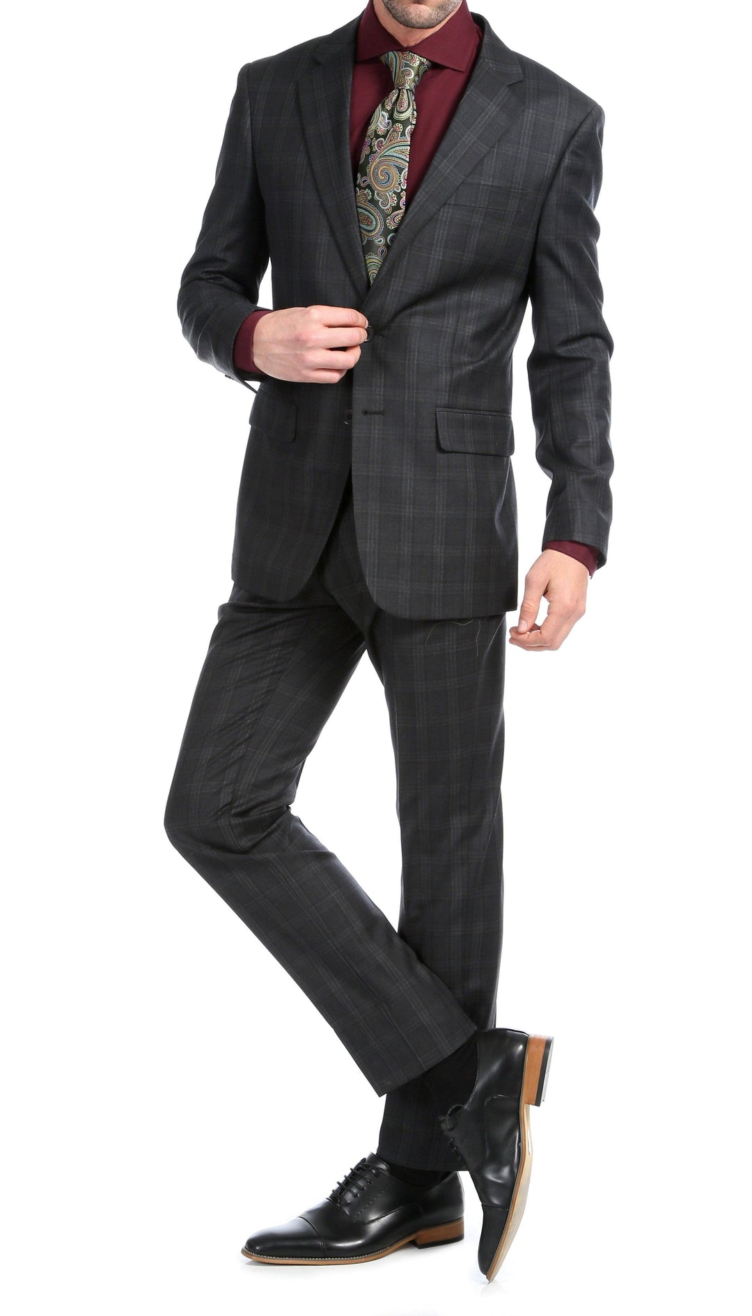 Yves Black Plaid Check Men&