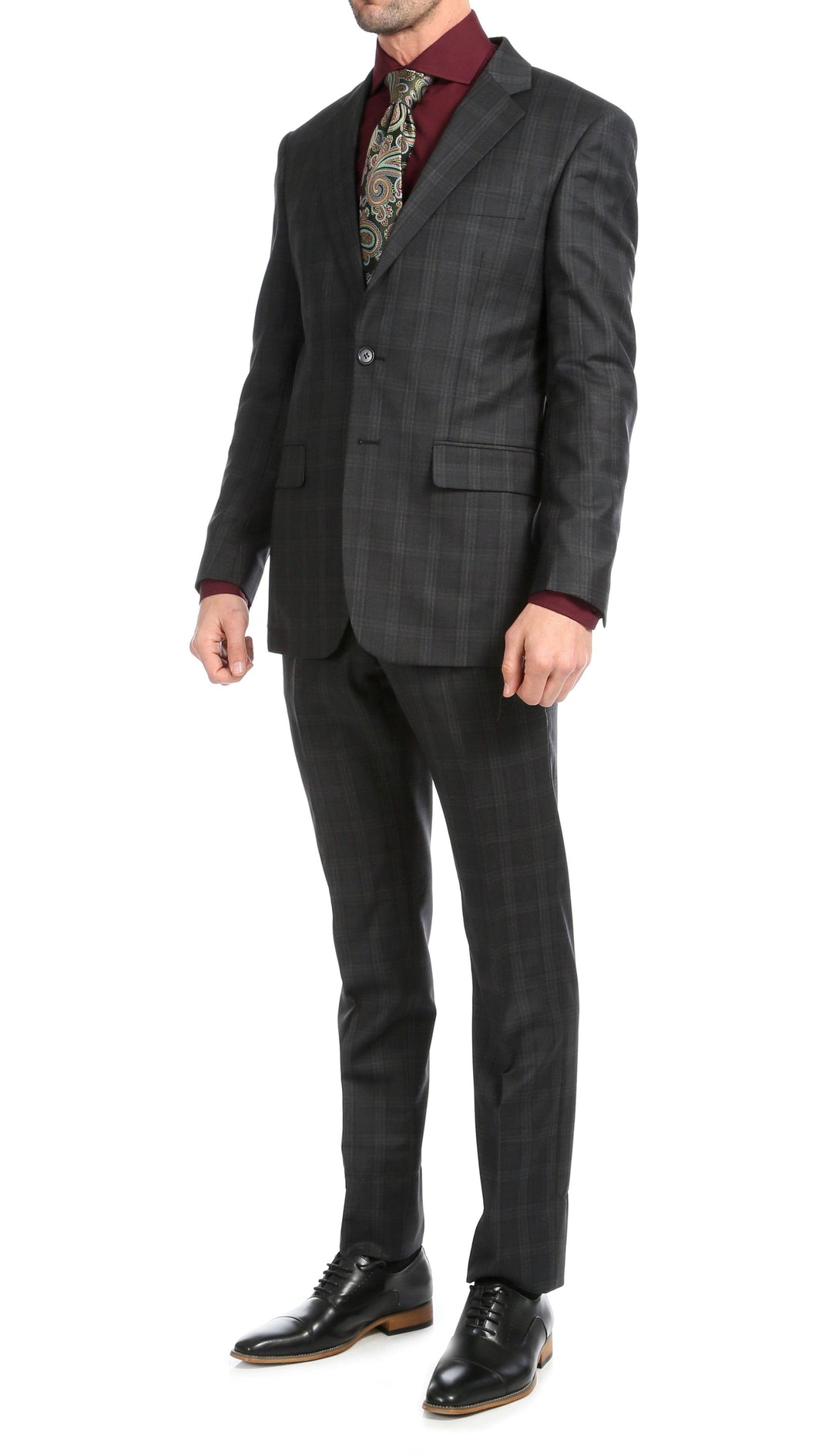 Yves Black Plaid Check Men&