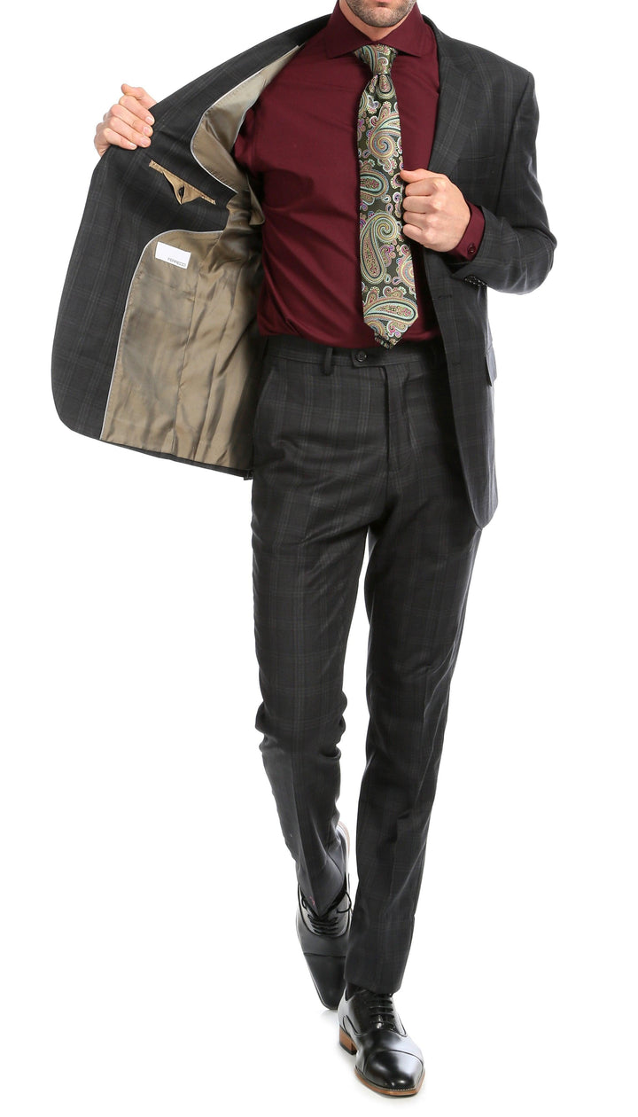 Yves Black Plaid Check Men&