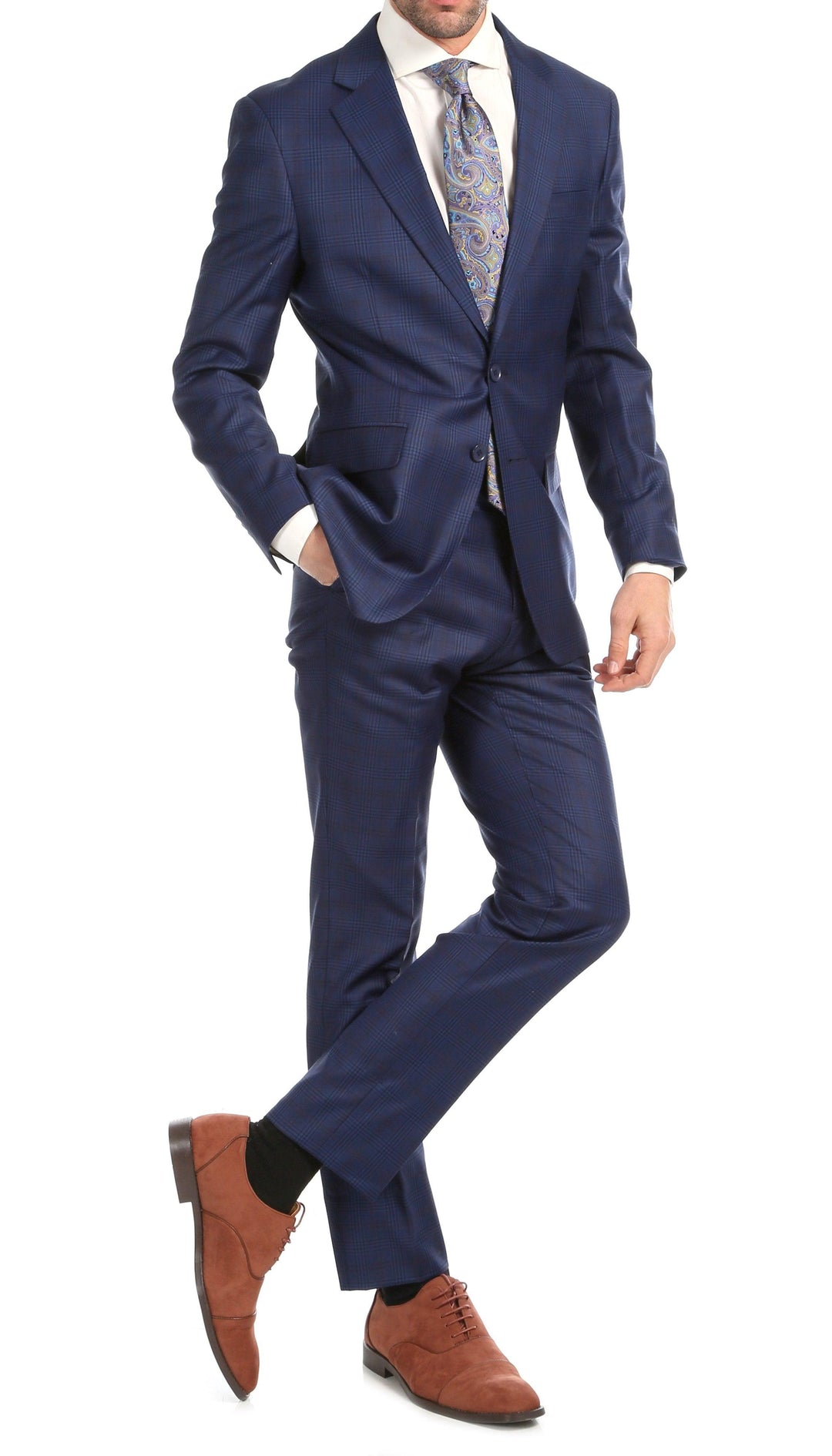 Yves Blue Plaid Check Men&