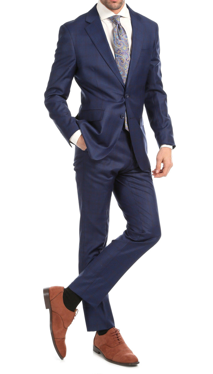 Yves Blue Plaid Check Men&
