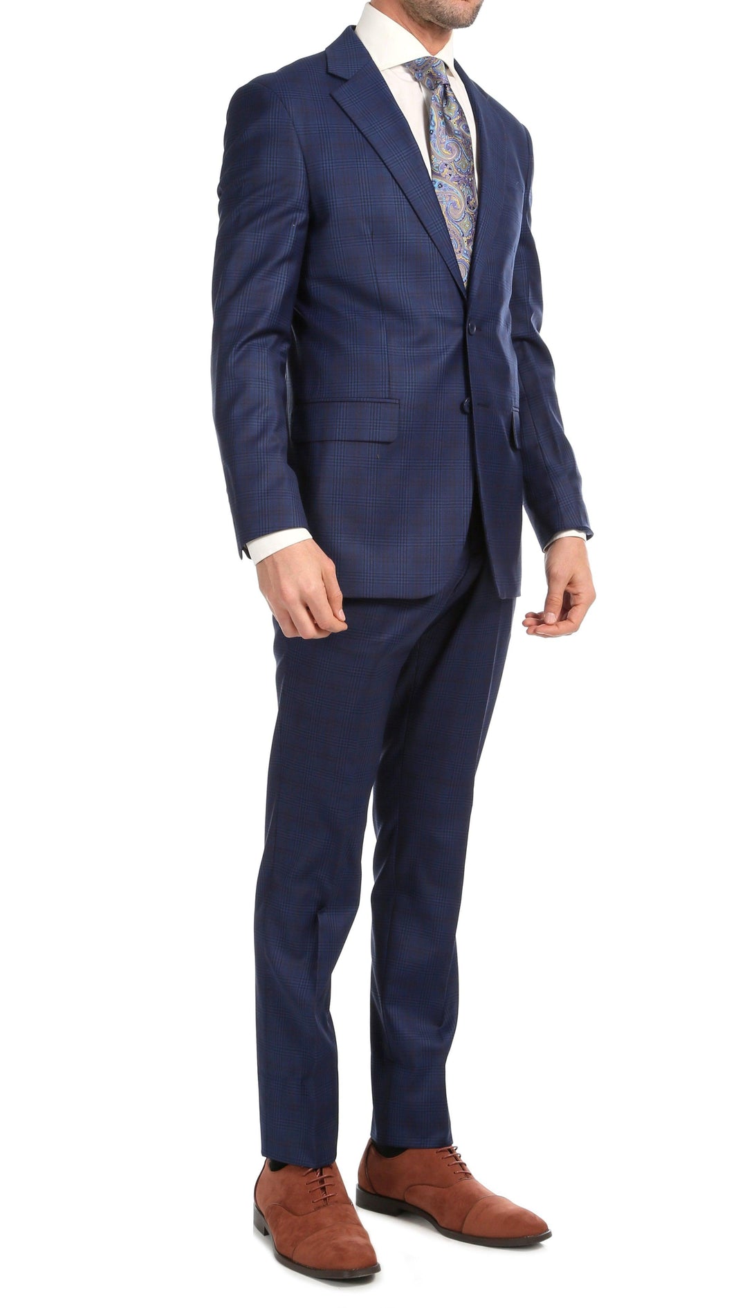 Yves Blue Plaid Check Men&