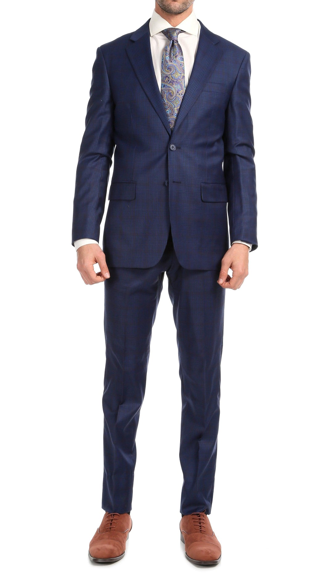 Yves Blue Plaid Check Men&