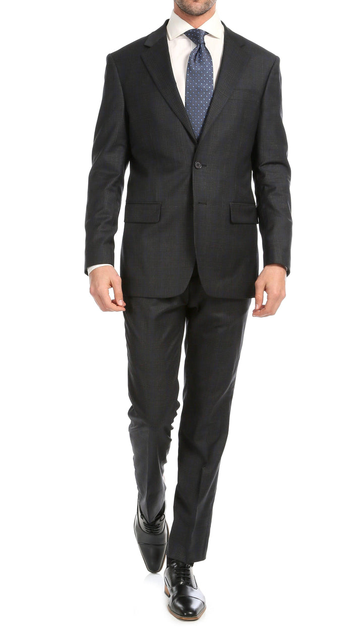 Yves Grey Plaid Check Men&