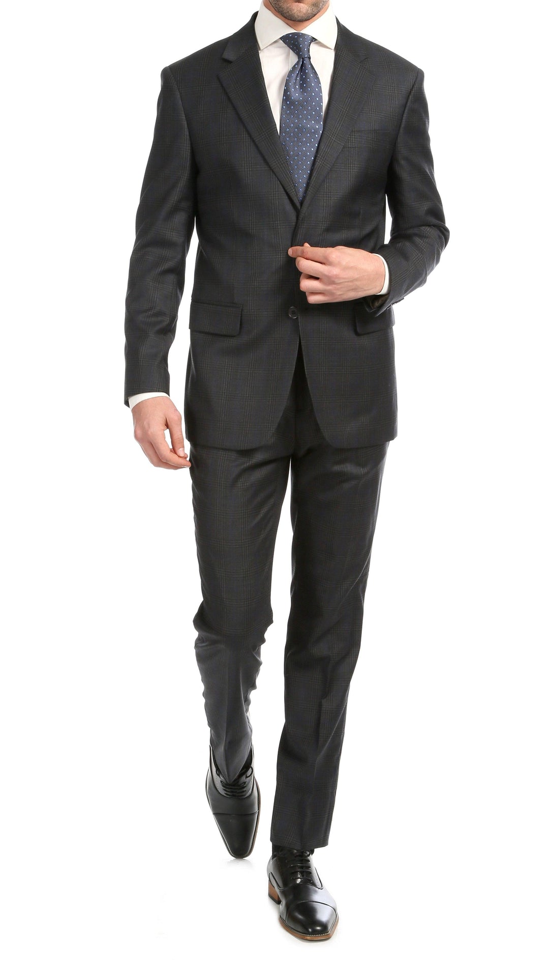 Yves Grey Plaid Check Men&