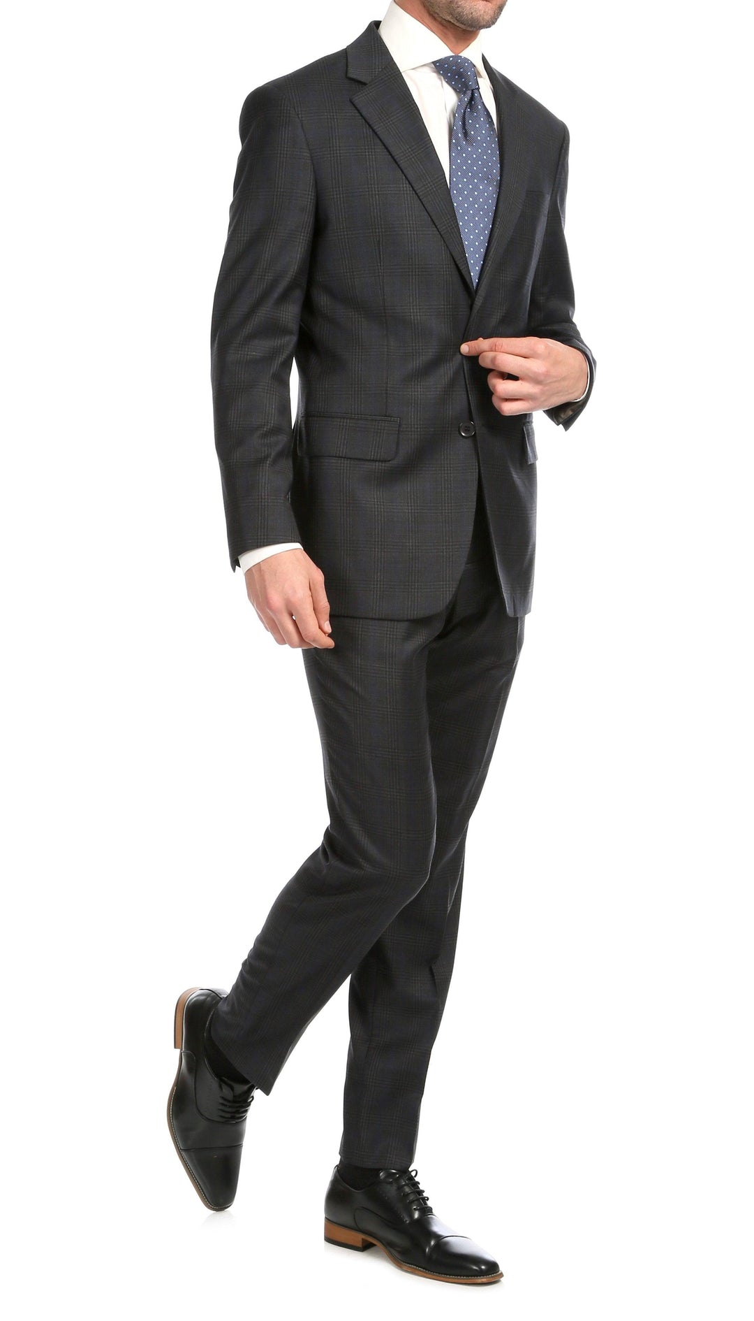 Yves Grey Plaid Check Men&